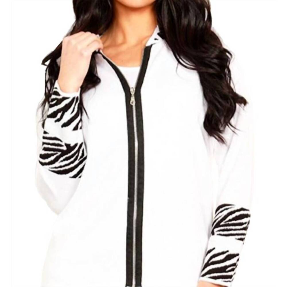 NEW ANGEL long sleeve zip cardigan in white